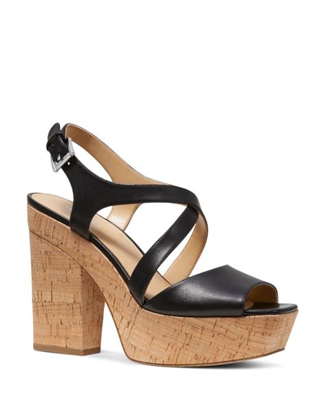 michael kors abbott black|Michael Kors Abbott Platform Wedge Sandals .